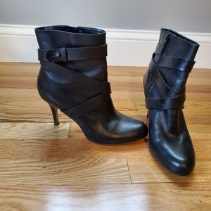 Cole Haan Black Leather Heeled Ankle Booties